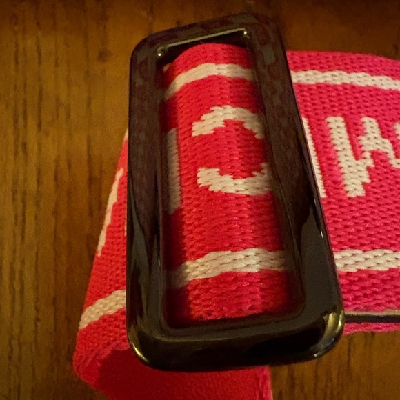 Michael Kors Whitney Medium Neon Checkerboard Logo Satchel Crossbody White/Pink - Picture 4 of 14